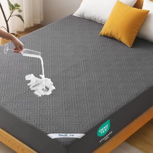 BEDLORE Matratzenschoner 180x200cm, Wasserdicht & Haarresistent, Grau | Premium-TPU-Membran, Hautfreundlich & Atmungsaktiv, 40cm Tiefe Taschen, OEKO-TEX Zertifiziert, Waschbar 40–60°C