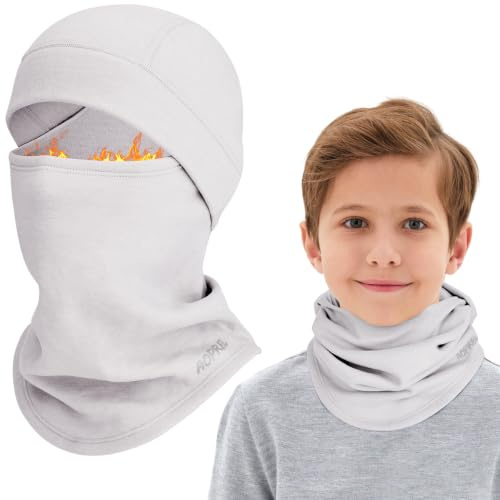 AOPREL Kinder Sturmhaube Winter Balaclava Modal-Wolle-Mix Skimaske | Multifunktional Winddicht Thermo Gesichtsmasken Schlupfmütze Sturmmaske Mütze mit Halswärmer für Jungen & Mädchen