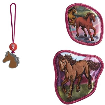 Step by Step Magic Mags „Wild Horse Nora“, 3-teilig, 2 Magnet-Applikationen und 1 Anhänger, Pferd, passend zum Schulranzen oder Vorschulrucksack