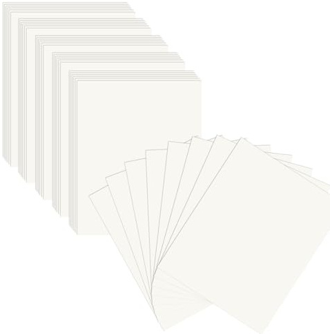 50 Stück A6 Kraftpapier Karten, Blanko Postkarten Weiß 15x10CM 300g/m² | Kraftpapier-Karten Set Druckbar Postkarten Blanko für Selbstgestalten beschriften oder bedrucken