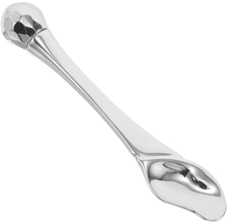 FOYTOKI Stick de Crème Yeux en Métal Spatule de Feuille pour Massage Oculaire, Accessoire Portable pour Application et Soin Contour des Yeux