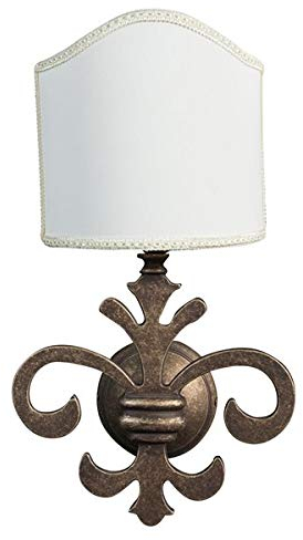 Applique Giglio Fiorentino ad una luce in ottone brunito con pergamena