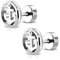 BlackAmazement 2er Set 316L Edelstahl Ohrstecker Stecker Studs Fake Plug Anker Circle Marine Silber schwarz Herren Damen (Silber)