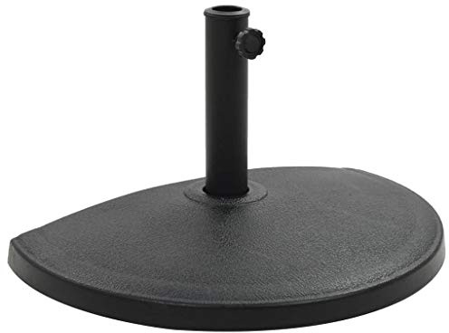 Festnight Base de Parasol Pieds de Parasol Socle Demi-Rond de Parasol Polyrésine 15 kg Noir