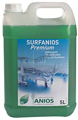 Anios 1917036 Surfanios Premium avec une Pompe Doseuse 20Ml, Bidon 5L, Lot de 4