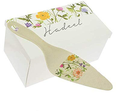 Confettando BOMBONIERA Set 3 Pezzi Paletta Torta Bamboo Fantasia Fiori 6X24 +FIALA con AST