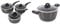Tower T81212 Saucepan Set, Graphite & Cerastone Induction Casserole Dish with Glass Lid, Non Stick Ceramic Coating, Easy to Clean, Graphite, 24 cm