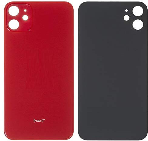 Housing Back Cover Battery Cover Replacement Repair Parts compatible with iPhone 11, (red, need to remove the camera glass, small hole)