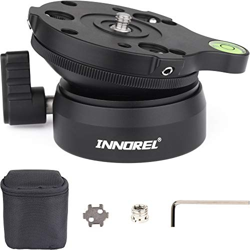 INNOREL Stativ Nivellierbasis, LB60 Nivellier-Basis, Halbkugel mit versetzter Wasserwaage und Wasserwaage, Tasche für Canon, Nikon und andere DSLR-Kameras mit 1/4-Zoll-Gewinde, Stative