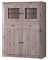 Furniture24 Vitrine Mars MR6 Schrank Wohnzimmerschrank Vitrinenschrank 4 Türiger mit 2 Schubladen Eiche Sanremo dunkel