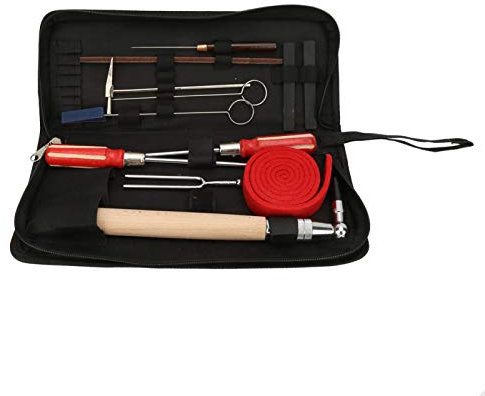 Klavier-Stimmungs-Werkzeugsatz, Klavier-Reparatur-Werkzeugsatz, 13-teiliges Klavier-Stimmungs-Wartungswerkzeug-Kit Schraubendreher-Schlüssel Hammer mit Koffer