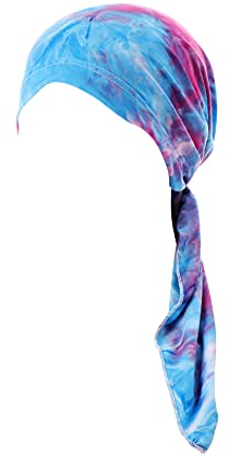 Fxhixiy Vorgebundene Bandana Turban Hut Chemo Krebs Kopftuch Headwraps Kopfbedeckung für Frauen Haarabdeckung Hut, Blau/Rot, Einheitsgröße