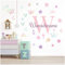 Wandsticker personalisiert Sticker Aquarell Tiere mit Name Wandtattoo für Kinderzimmer Babyzimmer Spielzimmer Mädchen Junge Y037 (Nr. 37 Sterne und Krone, Mit Wunschname)
