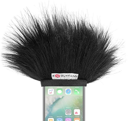 Gutmann Mikrofon Windschutz Fell für Apple iPhone 14 & 15/14 & 15 Pro / 14 & 15 Pro Max Made in Germany