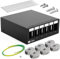 HB-DIGITAL Panneau de brassage à 6 ports 1 HE 6 x CAT 8 RJ45 Module Keystone Jack - Certifié GHMT - Entièrement blindé STP 40 Gbps - Compatible avec les câbles de pose - Câble réseau LAN - Noir