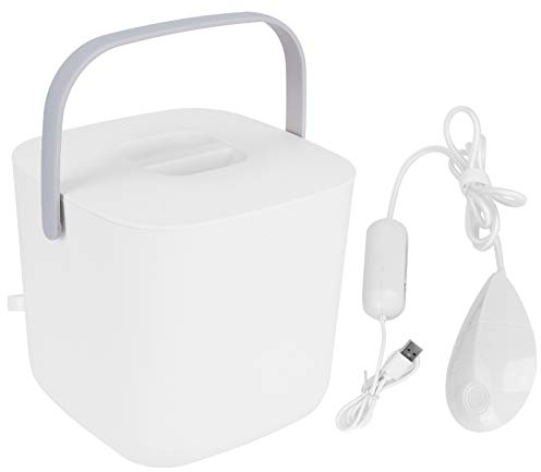 Lavadora portátil de 8 l, mini lavadora con cesta de lavado USB para el hogar, viajes de negocios, habitación universitaria, apartamento RV(Blanco)