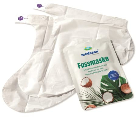 Medosan Fußmaske | für streichelzarte Füße | mit Kokosöl, Hyaluronsäure und Milchsäure | mit Sofortwirkung (3er-Sparset)