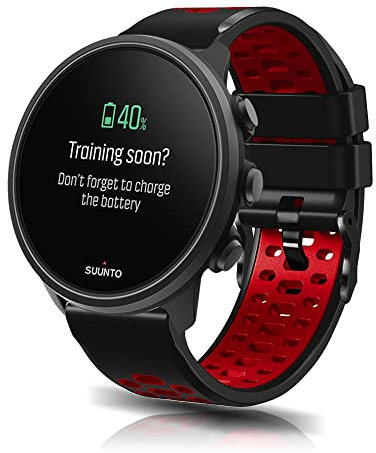KoGiio 24mm Silicona Correa para Suunto 9/Suunto 7/Suunto 9 Baro/Suunto D5/Suunto Spartan Sport, Deportes Transpirables De Silicona Suave para Suunto 9/Suunto 7 - Negro/Rojo