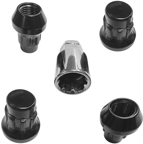 Felgenschloss M14x1,5 Kegelbund 60° kompatibel mit Chrysler Dodge Ford Jeep Opel SsangYong 4x schwarze Felgenschlösser Felgensicherungen Radsicherungen Felgen-Diebstahlschutz Radschlösser Radmuttern