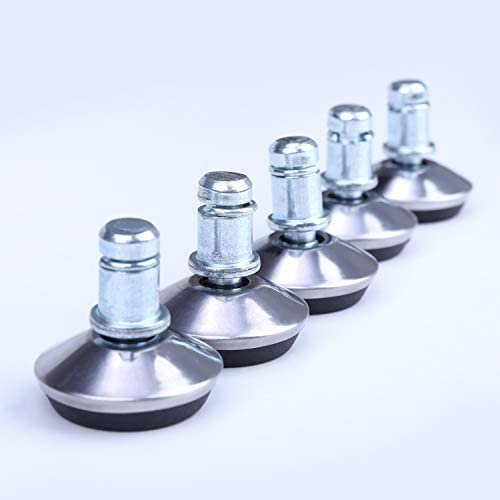Bürostuhl Gleiter 5er Set - Bodengleiter für Schreibtischstuhl 11mm x 22mm - Drehstuhl Füße Parkett Fliesen - Stuhl Fußgleiter - silber