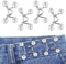 Bekecidi 4 Sets Jeans Taillenstraffer, Kein Nähen, Abnehmbare Hosenknöpfe Erforderlich, Jeans Taillenschnalle, Jeans Taillenverstellknopf (Strass; Weiß)