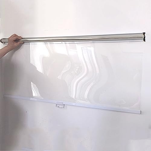 Store Enrouleur Transparent Fraîcheur Anti-poussière,Imperméable,Isolant Thermique,Rideau Télescopique pour Fenêtre Armoire Vitrine Réfrigérateur,avec Accessoires,Personnalisable (W*H:65x100cm)