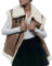 Damen-Weste, Lammfell-Weste, mit Kunst-Teddy-Fleece gefüttert, Reißverschluss, kontrastierende, ärmellose, dicke Jacken, Übergröße, leger, Biker, warme Weste für Damen, coffee, 32