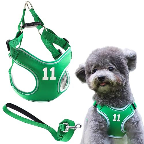 „Winmany Verstellbares Hundegeschirr, kein Ziehen, für Haustiere, Welpen, Weste, Geschirr, Leinen-Sets, reflektierender, mit Nummern bedruckter Brustgurt für kleine und mittelgroße Hunde und Katzen (