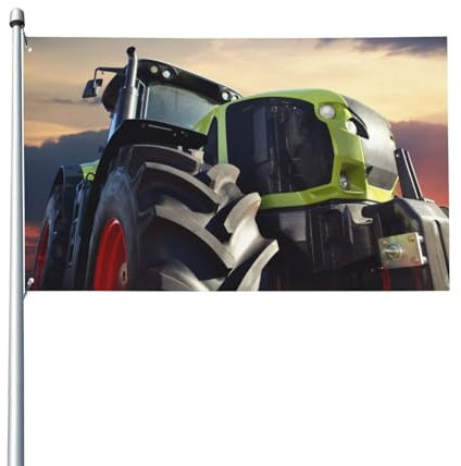 Landwirtschaftliche Traktor-Flagge für Haus, Rasen, zum Aufhängen, Dekoration, Hof-Banner, Urlaub, Willkommensflaggen mit 2 Metallösen, für den Innen- und Außenbereich, 150 x 90 cm