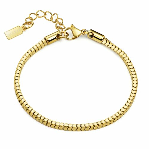 DJADEE Armband 750 Gold 18 Karat vergoldet, Edelstahl, wasserfest, Hypoallergen, hochglanzpoliert, anlaufgeschützt