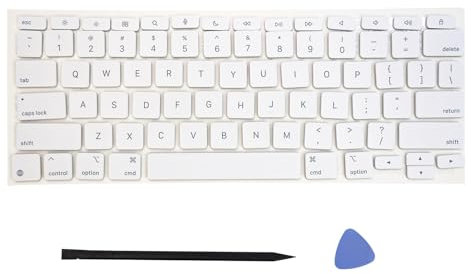 Replacement US Keyboard Full Set of Keycap Keys and Tool Applicable for ipad Pro/Air 11/13“ Magic Keyboard (MKB-2 White)