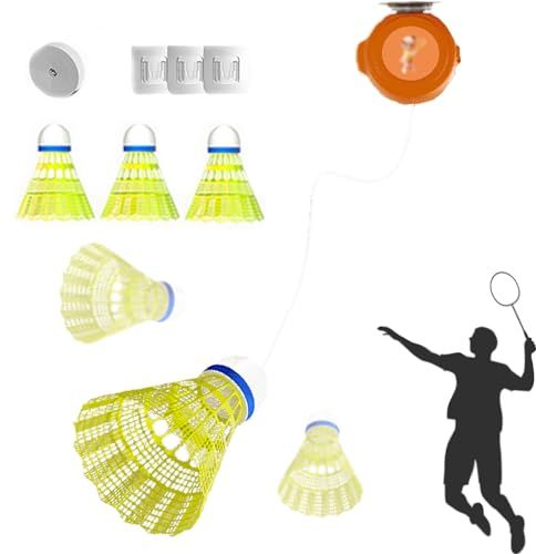 rebound badminton trainer,Rebound Badminton, Badminton Rebound,badminton Rebound Trainer Set, Badminton-aufschlagmaschine, Verstellbares Badminton Selbstlern Trainingsgeräte Set, Einzel-Badminton-Übu