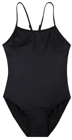 VEINTITRÉS Bañador Ajustable a Prueba de Fugas menstruales, bañador Deportivo de una Pieza, Ropa de Playa, Ropa de baño para Mujer para la menstruación (FR/ES, Letras, XXL, Regular, Alto, Negro)