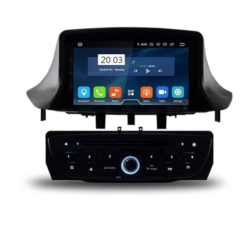 XUBOR PX6 Android 10.0 Lecteur DVD de Voiture Megane Fluence 2009 2010 2011 Lecteur multimédia de Voiture GPS Navigation 1 Din autoradio stéréo Écran Carplay sans Fil(PX4 4G 32G Black)