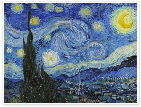 Posterlounge La Nuit étoilée Poster | 80 x 60 cm de Vincent van Gogh Bleu Tableaux Décoration murale