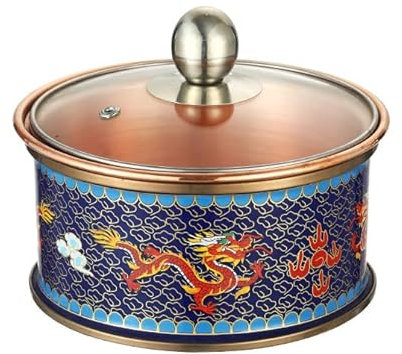 NIBHZ Pentola Calda in Rame, pentola Calda in Rame, fornello a induzione, pentola Smaltata Fatta a Mano, Antica pentola Beijing,B