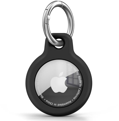 Wanme Custodia Protettiva per Airtag Apple per la Protezione Antigraffio, Cover Impermeabile per AirTag con Portachiavi in Acciaio Inossidabile, Case Airtag con Copertura Frontale