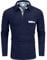 GLESTORE Poloshirt Langarm Herren Polo Hemd Business Poloshirts Langarmshirt für Männer Marineblau L