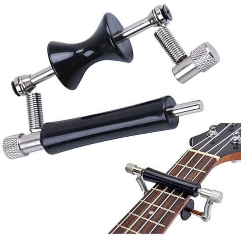 YANGWEN Metall Capo für Gitarre, Rollendes Capo aus Edelstahl, Anti-Rost mit Gummi-Schutz – Für Akustik/E-Gitarre, Ukulele & Bass – Einhand bedienbar