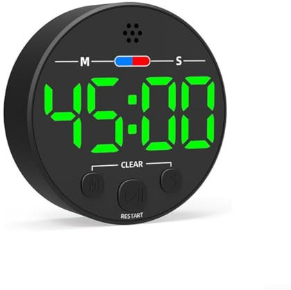 Temporizador magnético con pantalla LED Pantalla LCD transparente Temporizador de cuenta regresiva para cocinar hornear oficina en casa sala de estudio Reloj (verde)