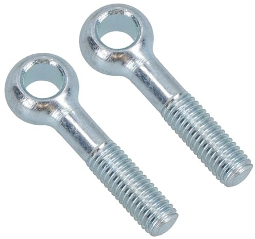 M10 50mm Eye Bolt 2 Pack Zinc Plated Threaded Rings DIN444 Catenary Wire