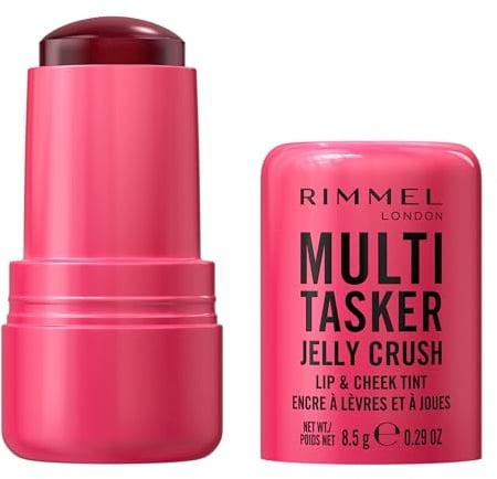 Rimmel Multi Tasker Jelly Crush Lip & Cheek Tint, 150 Red Pepper, Hydrating Blush and Lip Stain, Easy Removal, Infused with Moisturising Niacinamide, 8.5g
