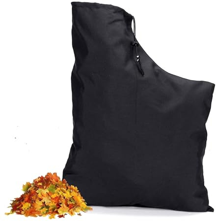 Leaf Blower Vacuum Bag, Zippered Bottom Dump Bags 420D Oxford Cloth Leaf Collection Replacement Bag for Most Blowers Craftsman Weed Eater Yard Gardens Black