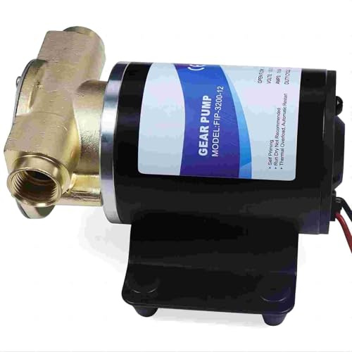 12V Wasserpumpe 120W Frischwasserpumpe mit 23L/min, Schwarz, 38dB, 1m Saughöhe, 3m Förderhöhe, 20mm Anschlüsse