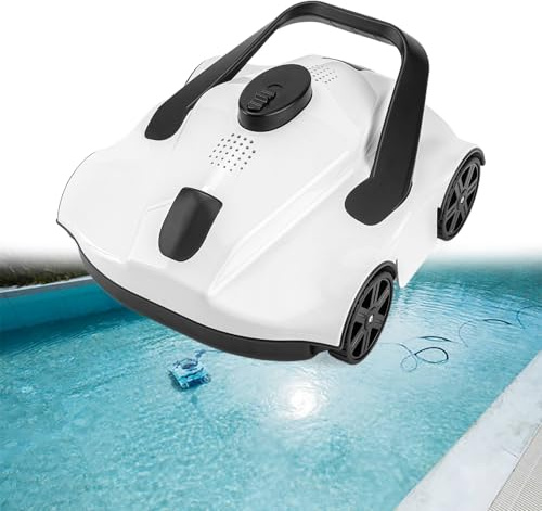 XSDAJSD Robot aspirateur de Piscine sans Fil avec Batterie de 5 200 mAh, Longue durée de Vie, pour Piscine Hors Sol