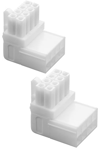 ELFJMZP Weißer ATX 8-Pin-Buchse auf 8-Pin-Stecker 90-Grad-Winkelstecker Typ A, Desktop-Computer GPU-Grafikkarten-Stromanschluss Aufwärtskonvertierung (Packung mit 2) (Typ - B)