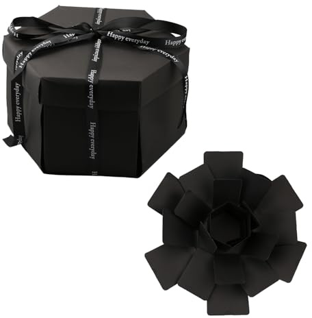 Hopzab Explosionsbox, handgefertigte DIY-Überraschungsgeschenkbox, Fotoalbum, Sammelalbum, kreative faltbare Erinnerungsbox für Geburtstag, Hochzeit, Jahrestag, Valentinstag