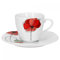 Van Well Monika Espressotasse + Untertasse im 2-TLG.-Set, Blumendekor, edles Marken-Porzellan