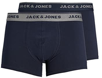 JACK & JONES Herren Boxershorts Vincent Navy/Graumeliert S