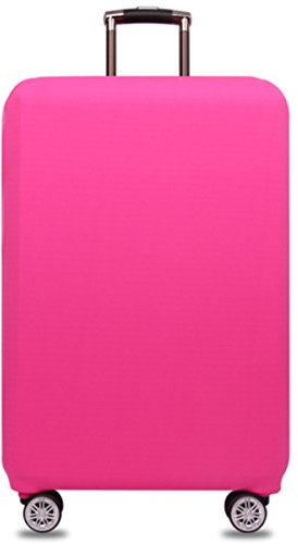 YianBestja Elastisch und Einfarbig Kofferhülle Koffer Abdeckung Schutzhülle Kofferschutzhülle Kofferbezug Luggage Gepäck Cover mit Band und Klettverschluss (Rosa, XL (29-32 Zoll)